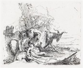 GIOVANNI B. TIEPOLO Group of 4 etchings from Vari Capricci.